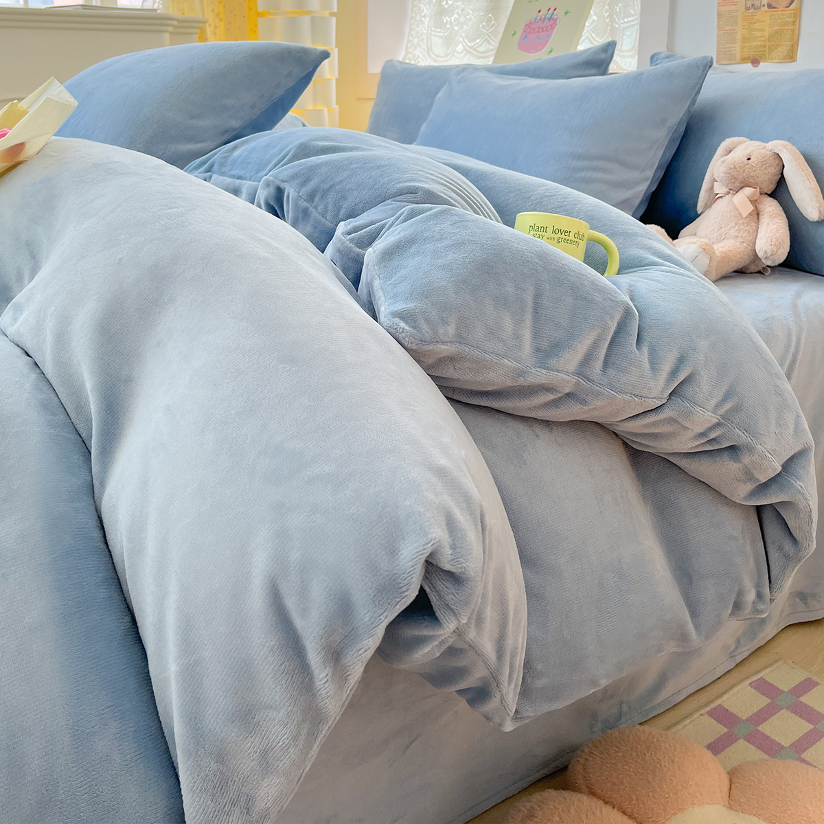 2025 nuevo edredón de seda de leche de una sola pieza de invierno cálido coral 150x200x230 edredón