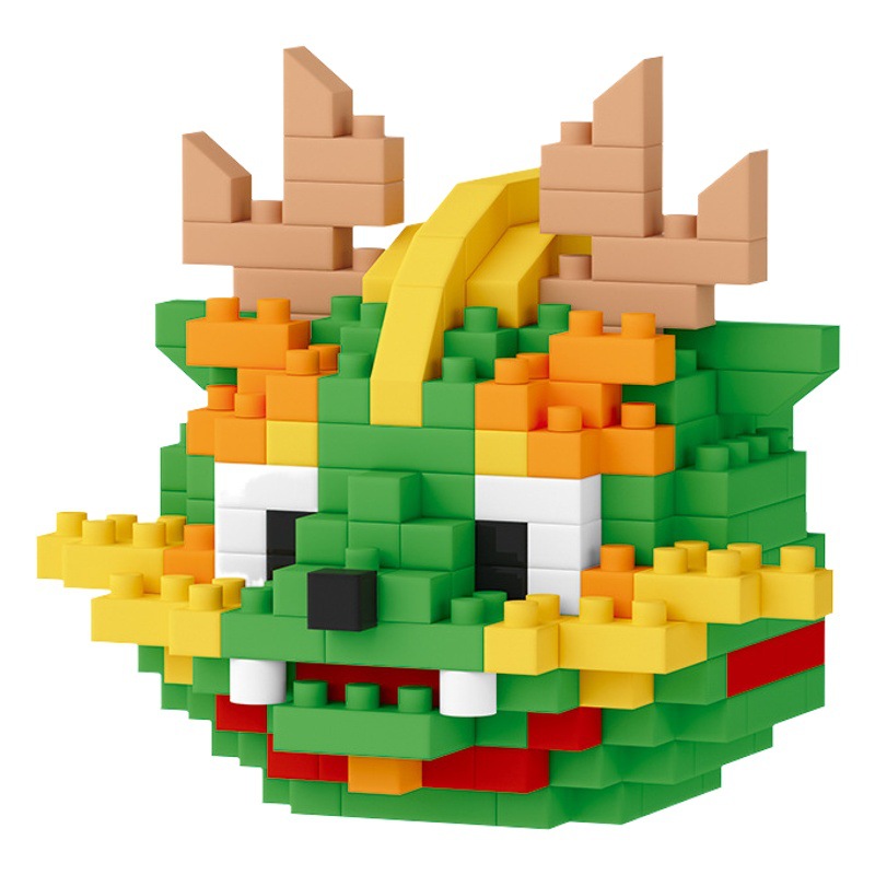 Mekensham Dragon año regalo doce Zodiaco bloques de construcción de partículas pequeñas grifo de juguete decoración de escritorio transfronteriza al por mayor