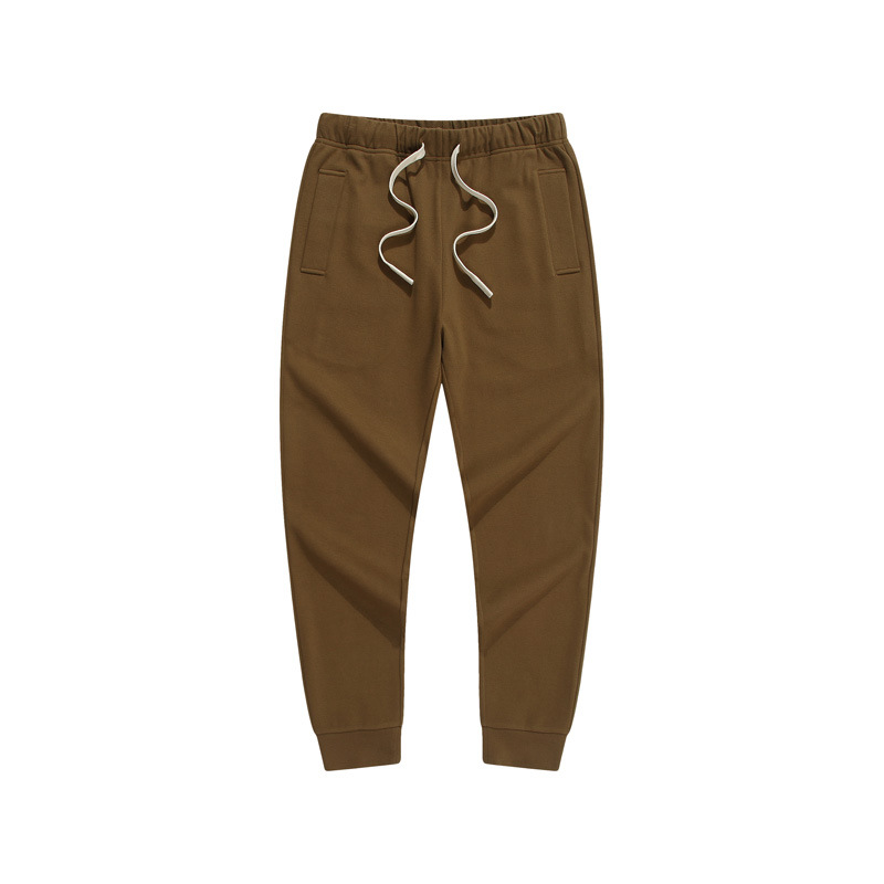 Men's Style Knit Joggers - 300g Twisted Weave Cotton Blend With Adjustable Drawstring (Navy, Black, Dark Gray, Khaki, Beige)_voghion.com