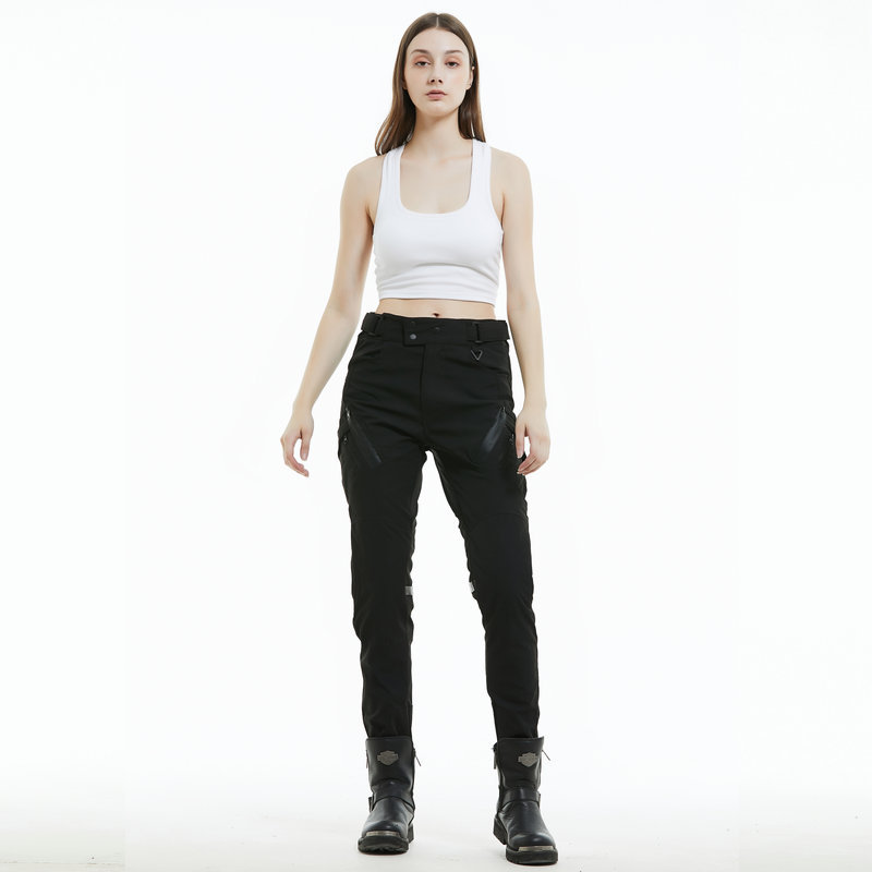 Pantalones de montar motocicleta impermeable a prueba de viento transpirable cintura alta Mujer Caballero motocicleta anti-caída pantalones Four Seasons retro Commuter Pants