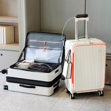 前开盖行李箱可扩展大容量静音万向轮20寸登机旅行箱男女拉杆箱