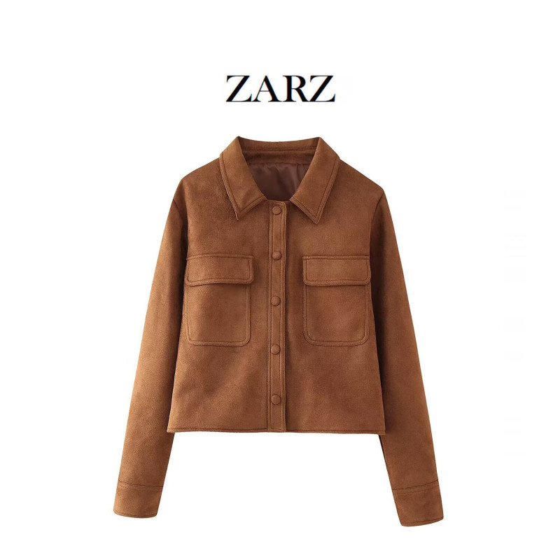 ZARZ Homemade European and American-style New Women's Classic All-match Fashionable Suede Jacket Coat