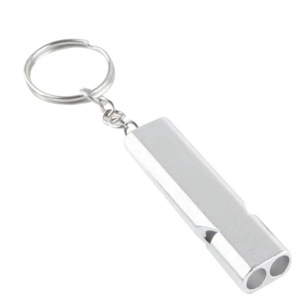 Silver aluminum alloy survival whistle
