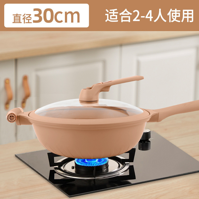 30cm 클레이 마이크로 압력 논스틱 팬 (냄비 + 뚜껑)