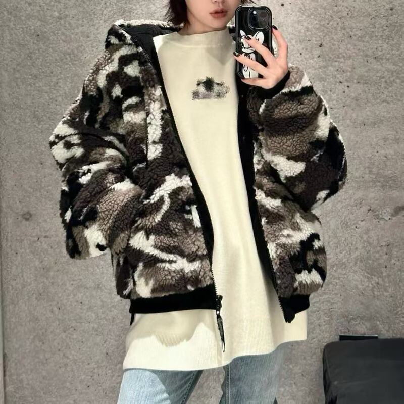 Correct Version Paris B's New Winter Snow Camouflage Cotton Jacket Warm Polar Fleece Cashmere Jacket