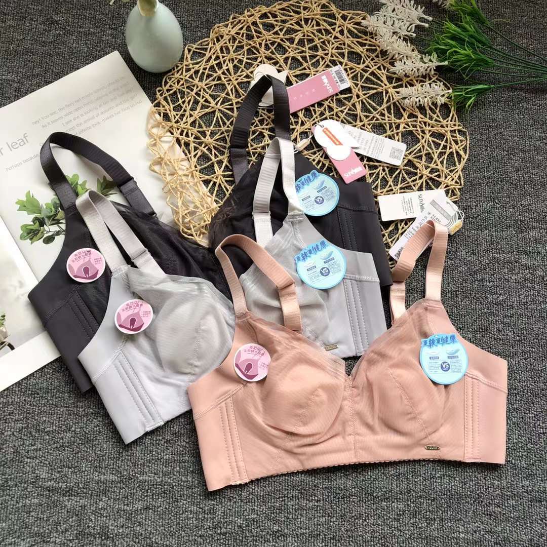 Nueva alta calidad de la Copa de algodón fino transpirable ropa interior de las mujeres de Poli ajustable Orejas de conejo ultra-Delgado sujetador al por mayor