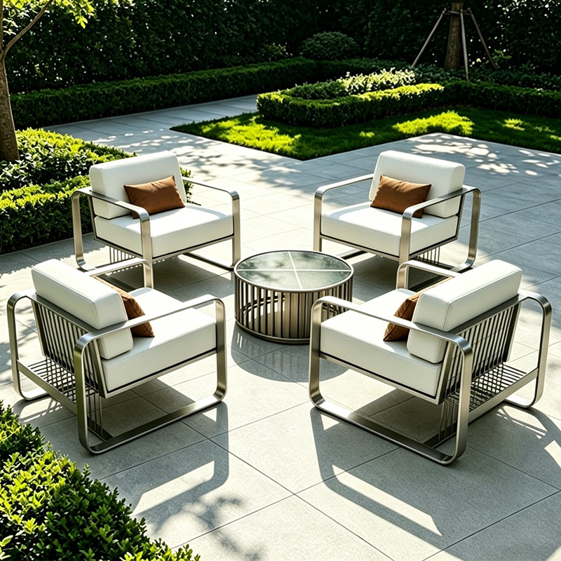 Sofá de ocio de aleación de aluminio al aire libre jardín departamento de ventas jardín terraza impermeable muebles de diseño de hotel