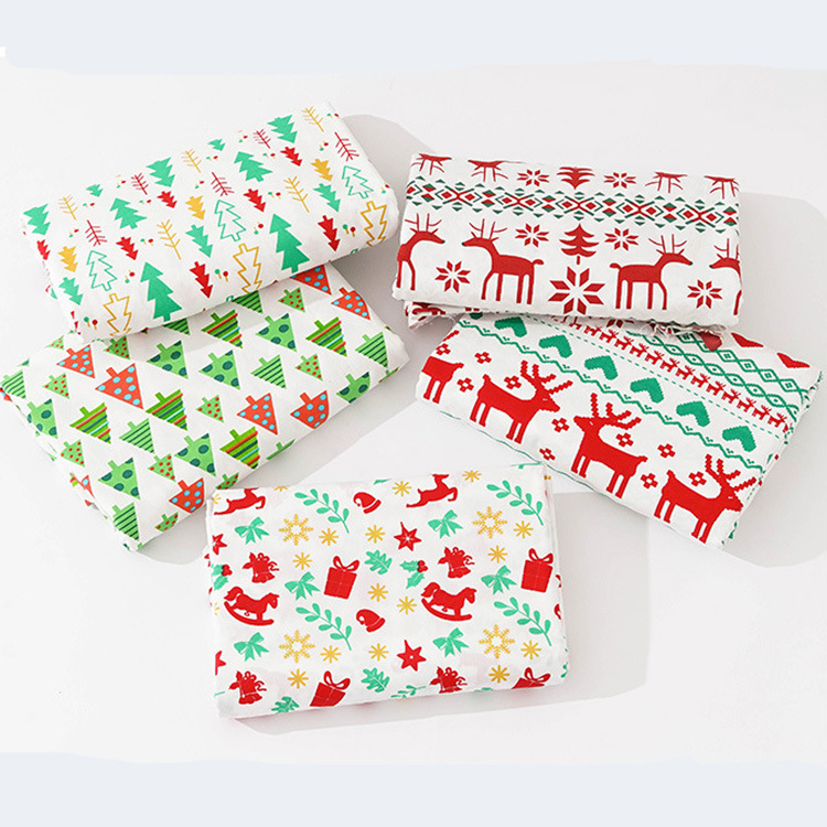Diseño de patrón de estilo navideño cómodo 100% algodón textil impreso tela de ropa