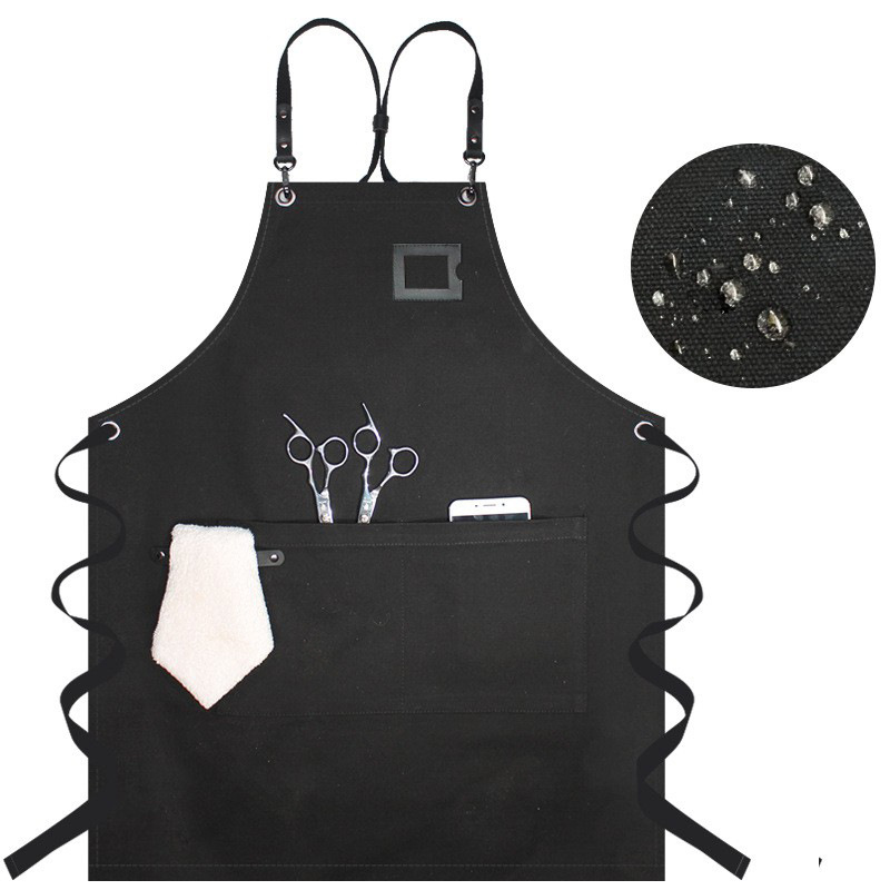 Delantal de lona grueso transfronterizo nuevo estilo coreano ropa de trabajo personalizada café amazon restaurante barbero delantal hombre image 7