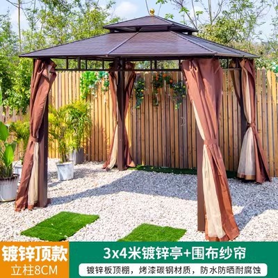 Pabellón al aire libre Villa patio hierro jardín toldo al aire libre nuevo estilo chino techo ocio granja pabellón