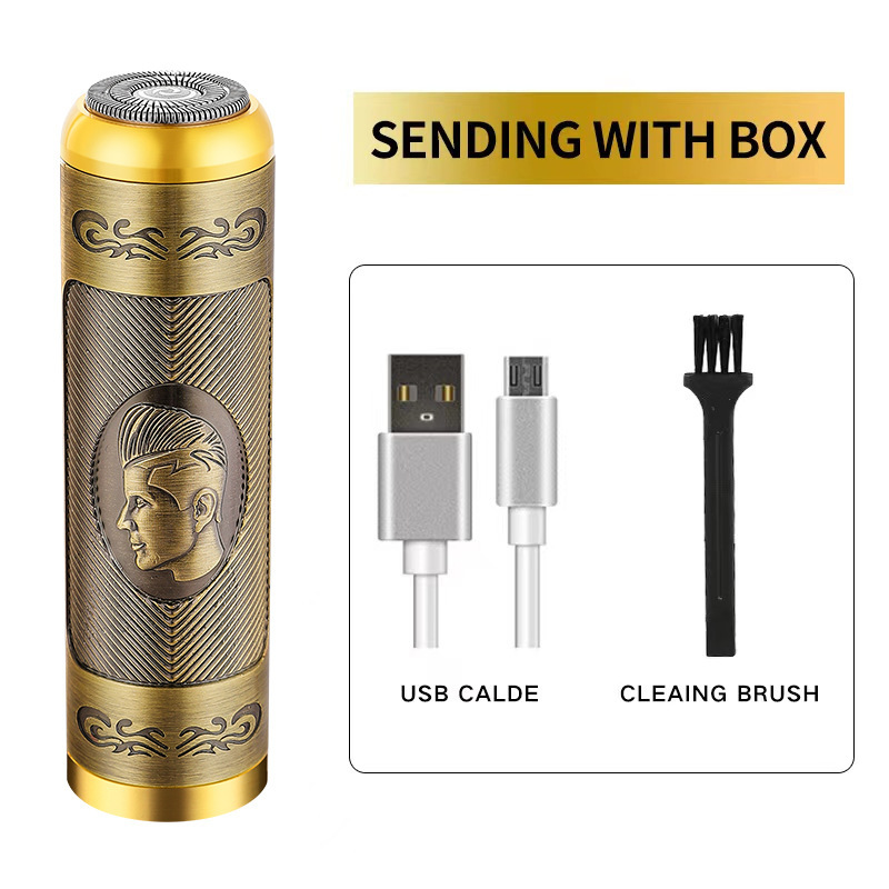 Afeitadora eléctrica transfronteriza, afeitadora portátil recargable, pistola de acero pequeña para hombre, Douyin, tres cabezales súper limpios