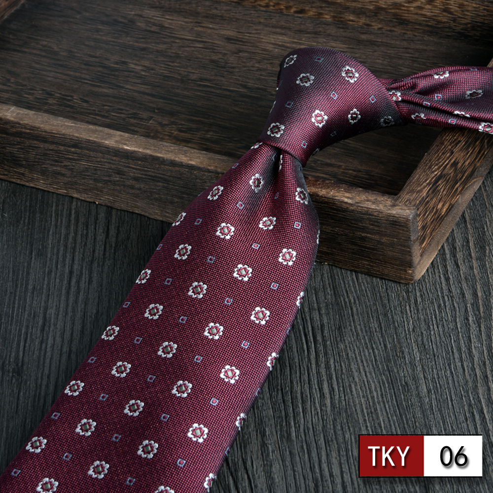 Corbata hombre vestido de negocios profesionales vino rojo novio casamiento Jacquard 8cm mano nueva tendencia spot