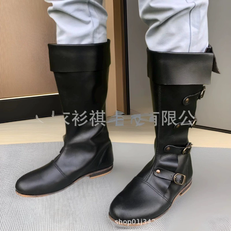 Новые европейские и американские ретро-средневековые ренессансные мужские ботинки больших размеров для трансграничной внешней торговли Amazon Independent Station