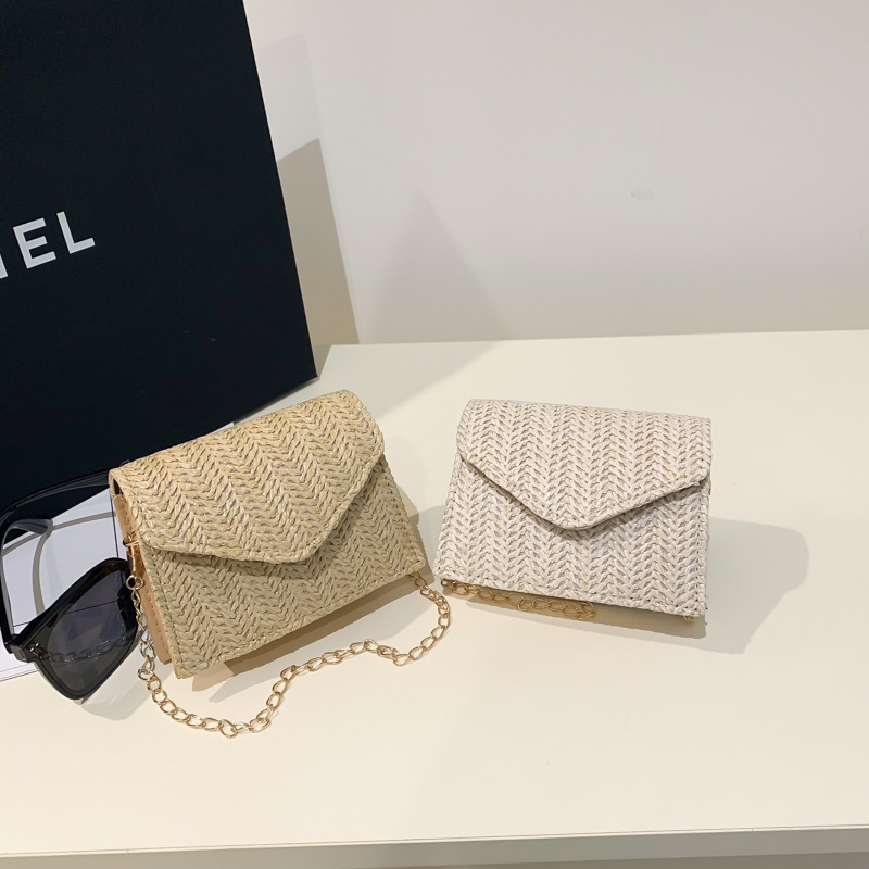 2023 Spring New Fashion Straw Shoulder Bag Crossbody Small Square Women's Bag Supports Large Wholesale Mixed Batch