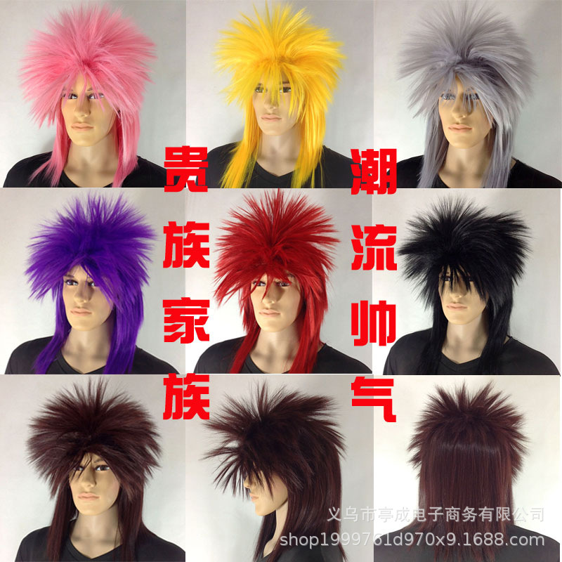 Killer Matt Wig Male Punk Style Crown Head Non-Mainstream Douyin Popular Sand Sculpture Female Long Straight Hair Explosion Headgear