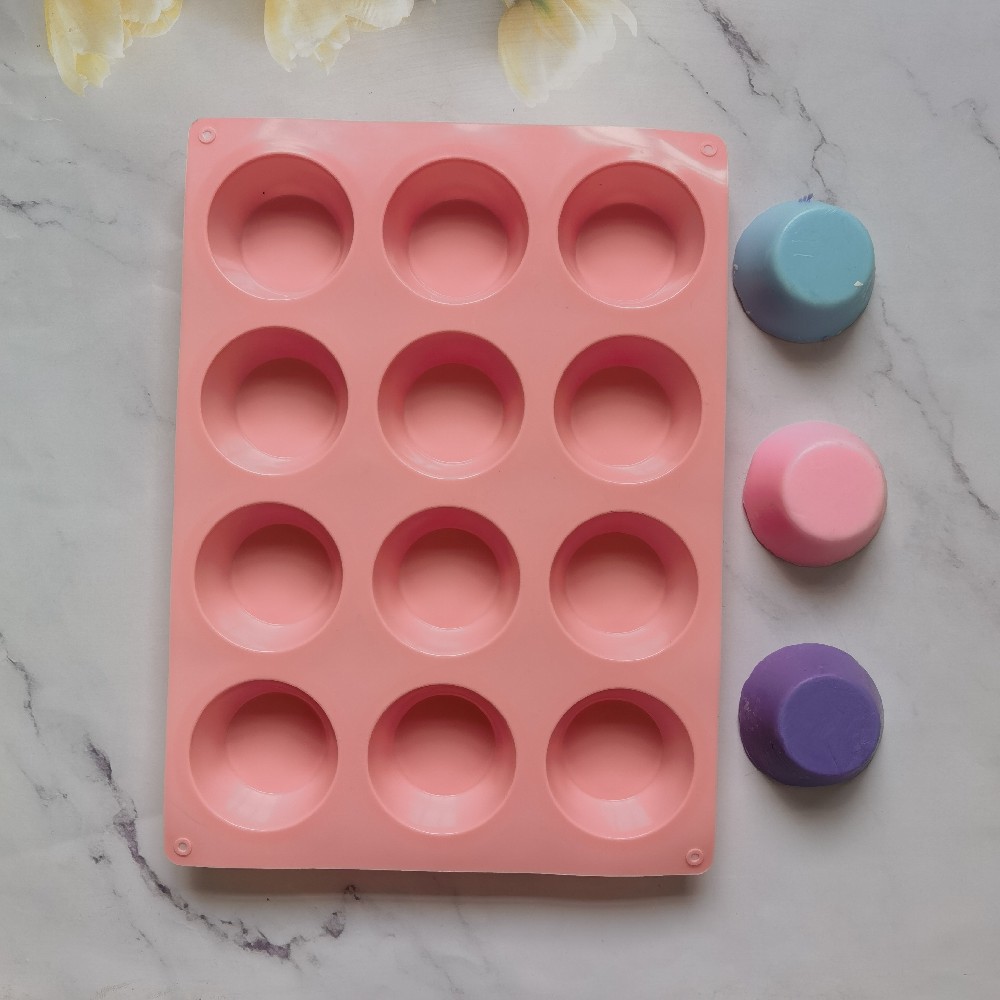 12 con fondo plano redondo 181 molde de silicona pastel helado pudín molde de postre jabón utensilios