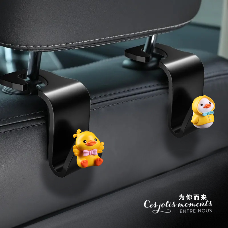 Gancho de coche de dibujos animados, respaldo de silla de coche, asiento trasero, gancho multifuncional, colgante oculto creativo, gancho pequeño