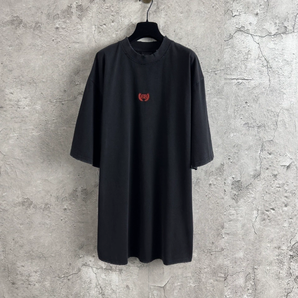 Правильная версия, высококачественная марка B, 25SS, новая вышивка на груди с логотипом пшеницы, свободная, с короткими рукавами, 2.