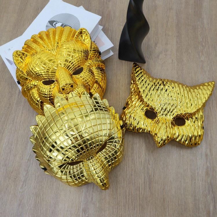 Ventas transfronterizas de Halloween leones y leopardos galvanizados props de simulación de animales de baile disfraz cos máscara