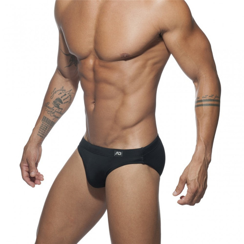Cross-border swimming trunks men's low-waist bikini briefs solid color nylon swimming trunks cup anti-embarrassment beach pants tethered