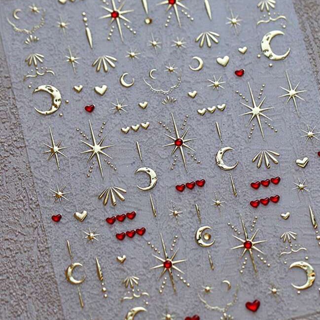 New Technology Frosted Self-Adhesive Nail Art Stickers, Hot Stamping Gel Jelly Effect Nail Stickers M861