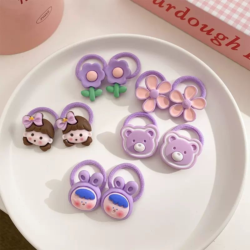 Bandas elásticas para el pelo para niñas, coleteros infantiles con dibujos animados, nuevo estilo 2025, coleteros para bebés que no dañan el cabello, accesorios para el cabello, coleteros con lazo, cuidado del cabello.