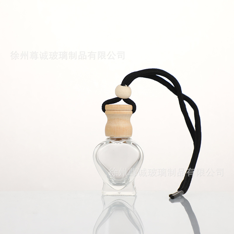 Botella de perfume de cables de automóvil botella vacía botella de perfume de automóvil colgante tapa de madera botella vacía perfumes volátiles al por mayor