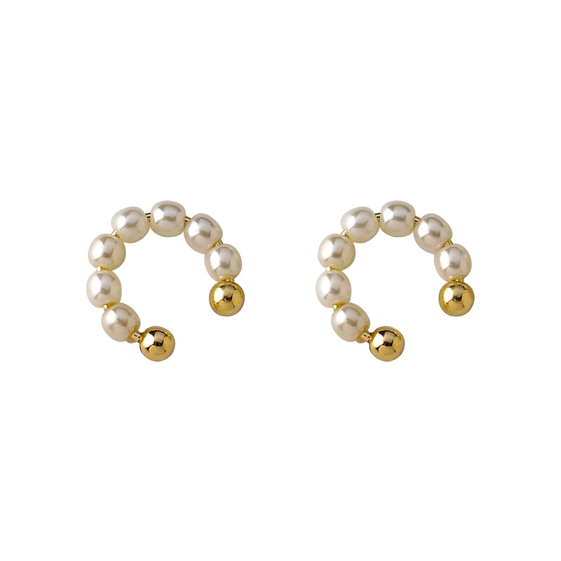 Pearl C-shaped Non-pierced Ear Clip display picture 9