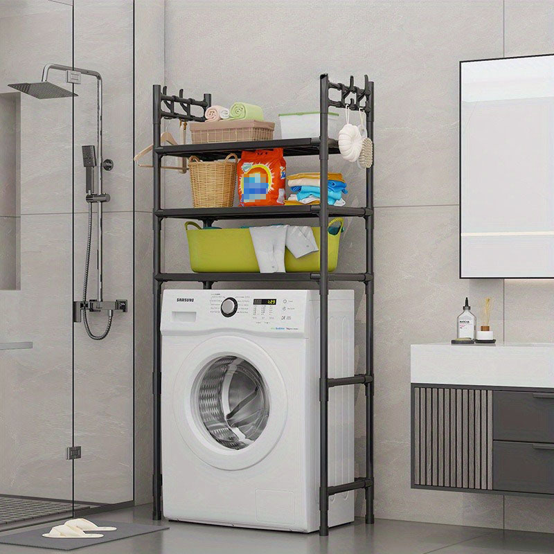 Lavadora multi-energía cinética simple multicapa de almacenamiento de gran capacidad estante de almacenamiento doméstico ahorro de espacio sin agujeros de perforación y espesamiento
