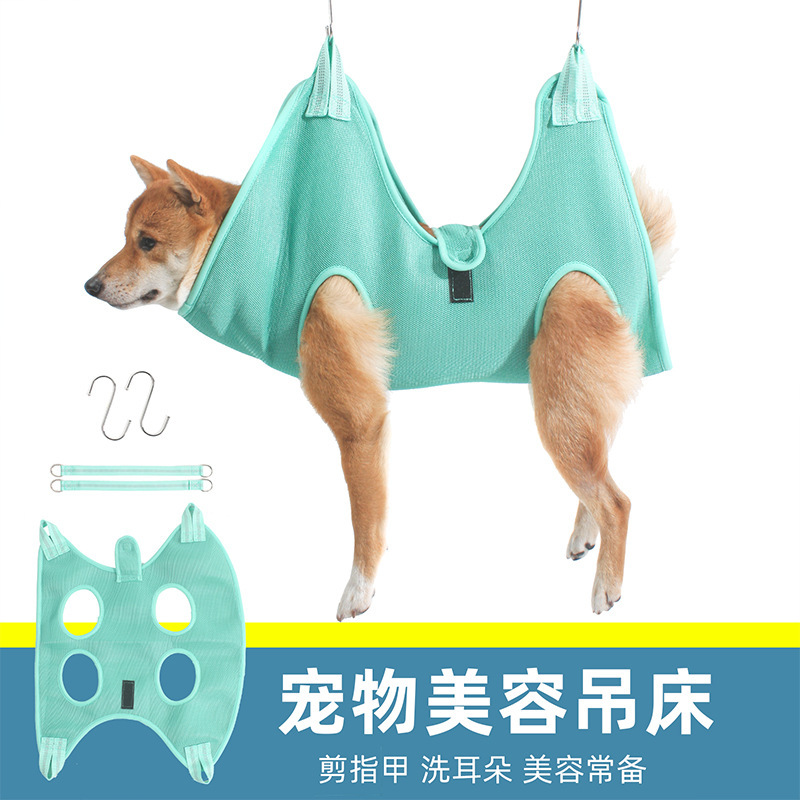 Pet Grooming Hammock for Cats and Dogs, Nail Clipper Anti-Scratch and Anti-Bite Holder, Hanging Cat Carrier for Teddy
