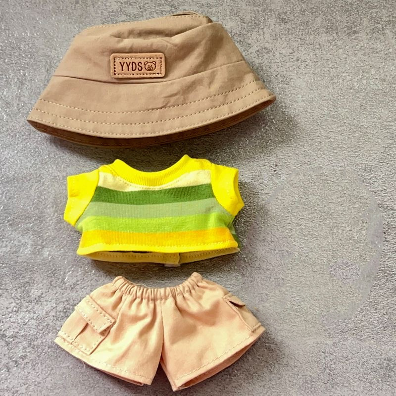 一二三代拉布布夏日T恤换装渔夫帽衣服爆款站姿换装挂件配饰|undefined