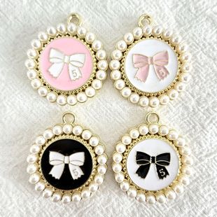 New Oil-Dropping Pearl Camellia Jewelry Accessories Car Bag Bow Tie Mobile Phone Case Beauty Alloy Accessories