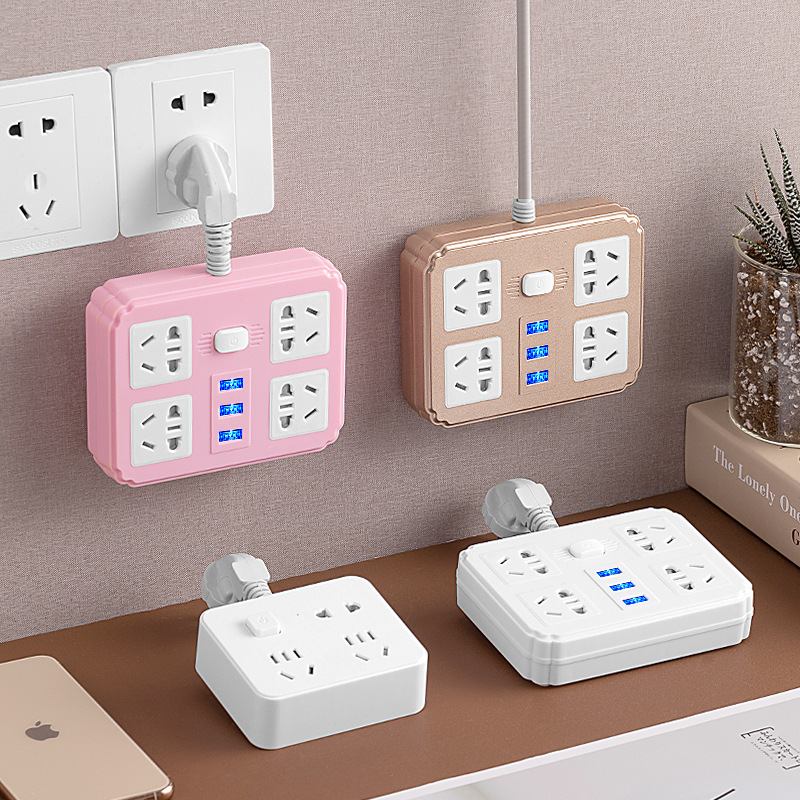 Office household multifunctional USB socket board intelligent wireless patch wiring board with cable plug converter