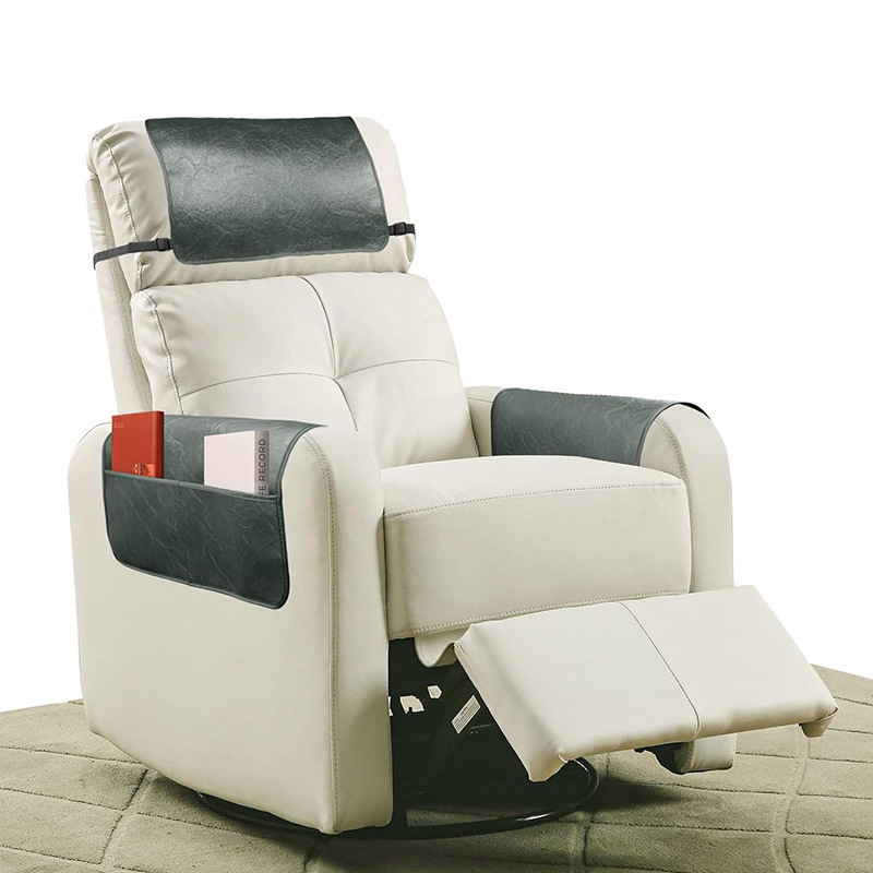 Sofa Headrest Protector With Armrest Storage Pocket Leather_voghion.com
