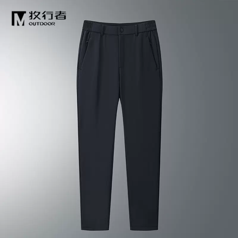 美式梭织休闲直筒裤秋冬情侣加绒加厚速干梭织长裤，可团购印logo