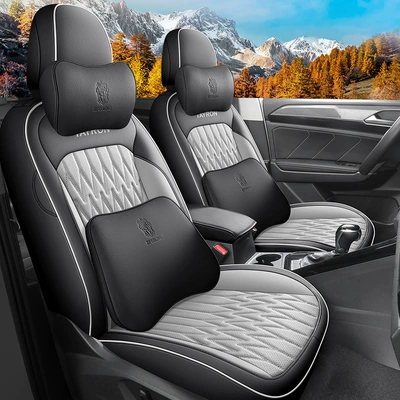 Modelə uyğun (Original) oturacaq örtükləri – Cushion - black-and-gray-full-leather-memory-foam-version-note-the-model-year-all-in-one-rear-package