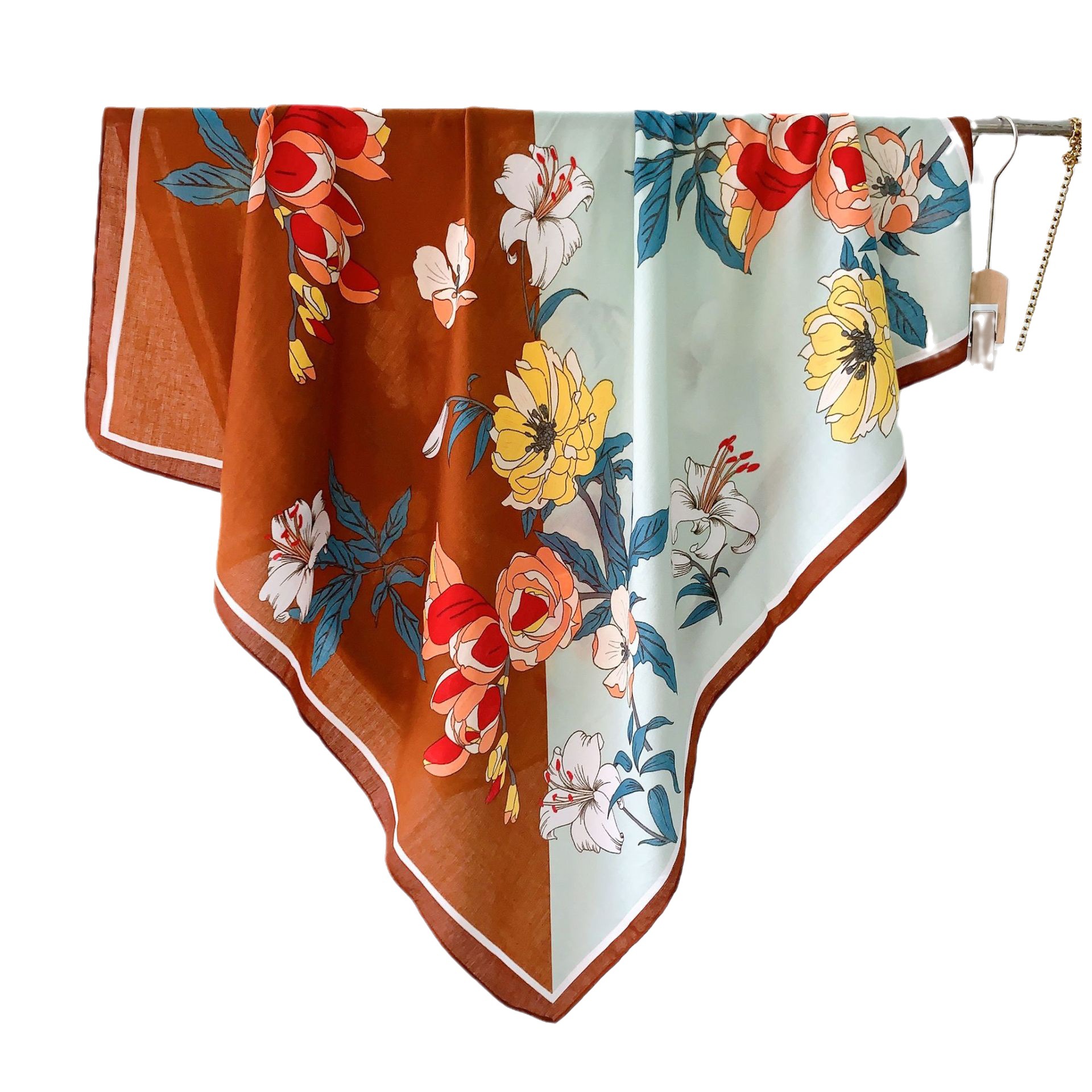 Siya nuevo impreso bufanda chal estilo coreano fresco dulce 110 bufanda cuadrada fotografía viajes bufanda decorativa para las mujeres