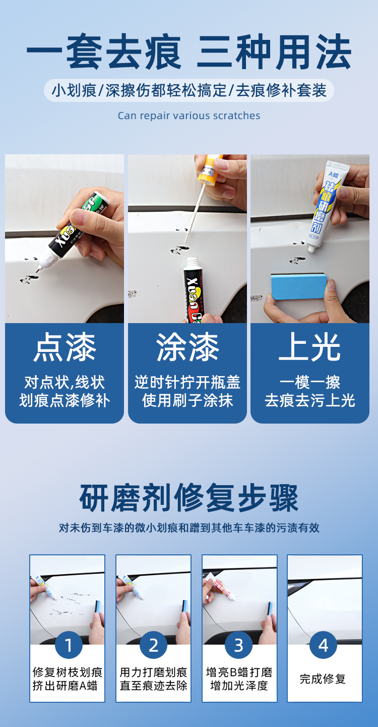 Paint Remover Pen White Self-painting Black Paint Point Pen Repairs Car Paint Surface to Demark Car Scratch Repair Artifact Scratch