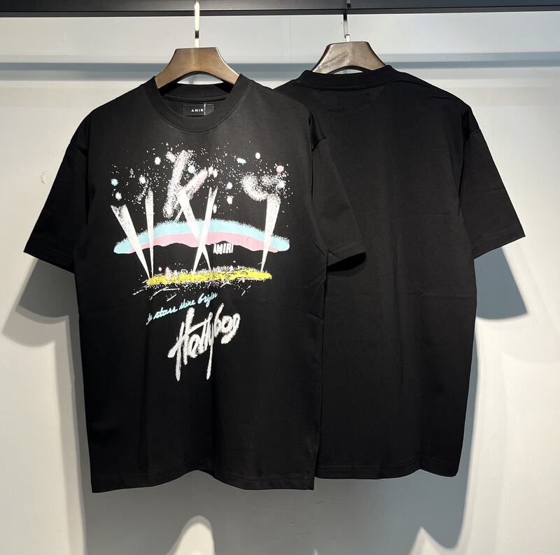 貿易クロスAm新文字クラシックプリント半袖男女同型カップルTシャツiri夏高iri製品タイプ|undefined