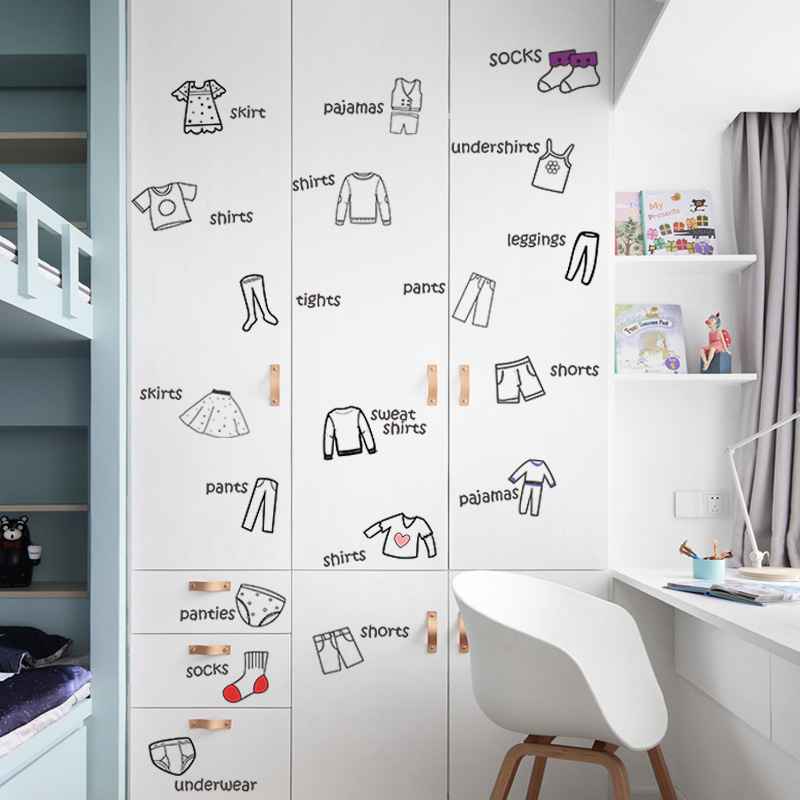 Fashion Simple English Wardrobe Wall Stickers display picture 3