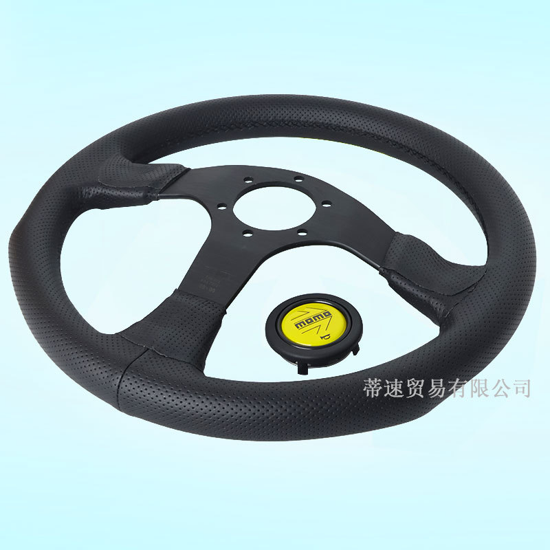 Factory Direct Sale Modified Momo Steering Wheel 14inch Embroidered Steering Wheel Competition Perforated Leather 350mm