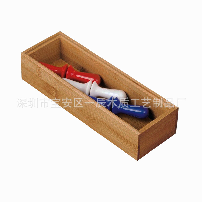 厨房抽屉收纳盒自由组合刀叉盒分隔板木质文具整理分类餐具盒家用