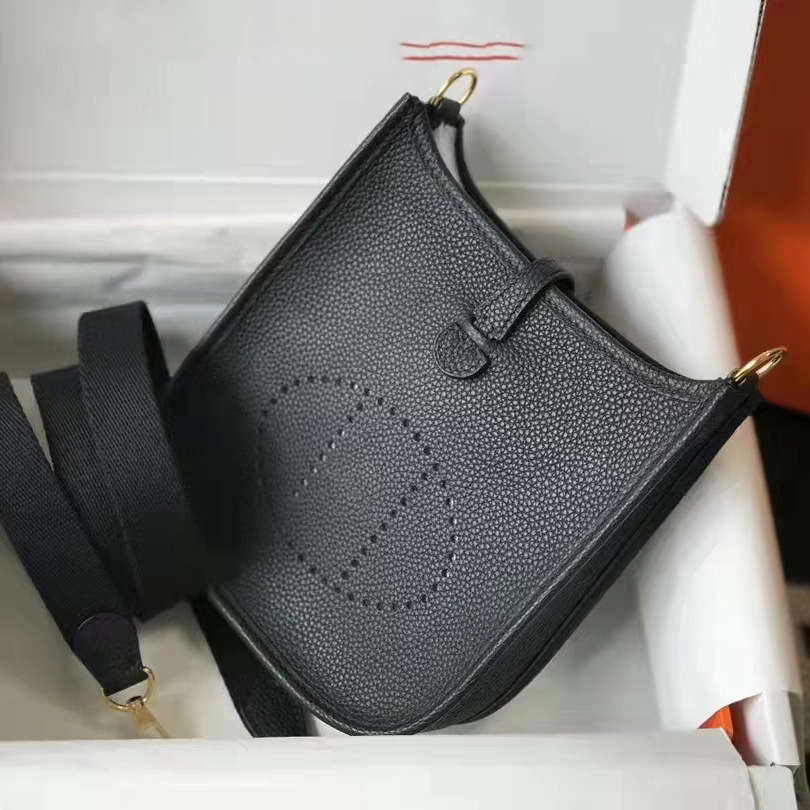 Nuevo 19 evlin casual todo-Partido primera capa de piel de vaca cubo lychee patrón portátil hombro mensajero bolsa de cuero Mujer