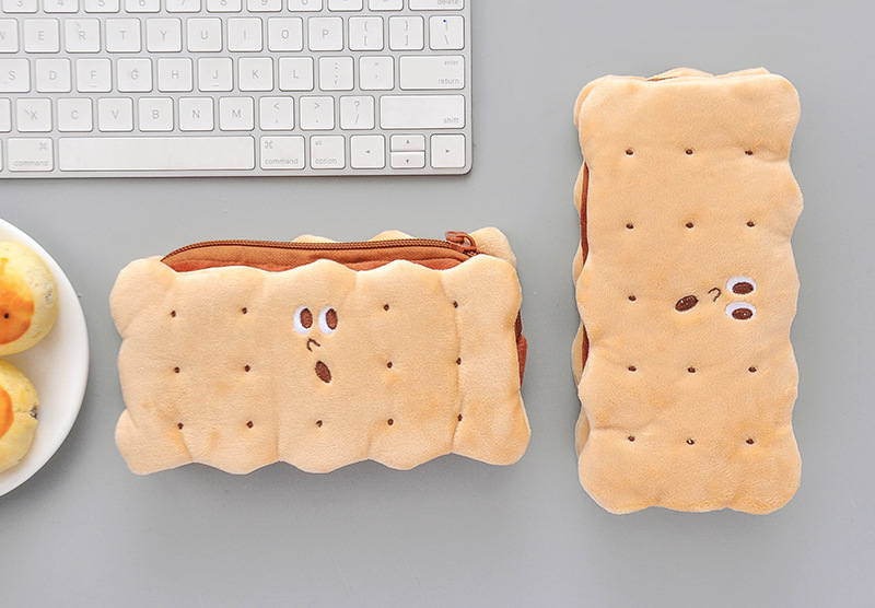 模造サンドイッチビスケット筆袋小中学生かわいい鉛筆袋シンプルな大容量かわいいぬいぐるみケース