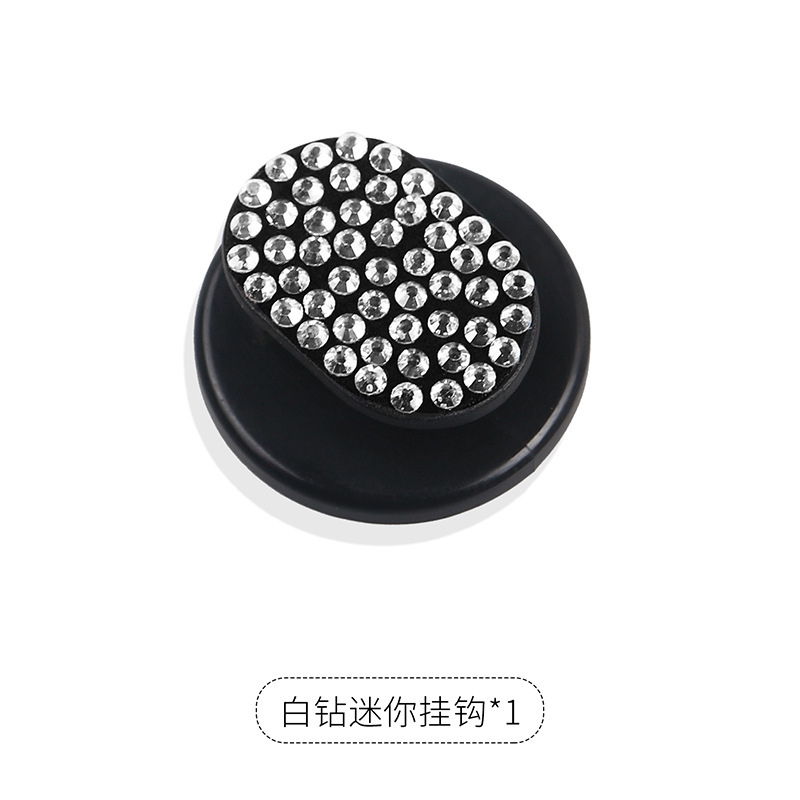 Gancho interior del coche pasta de primera fila creativa práctica Diamante incrustado lindo coche multifuncional asiento trasero pequeño gancho