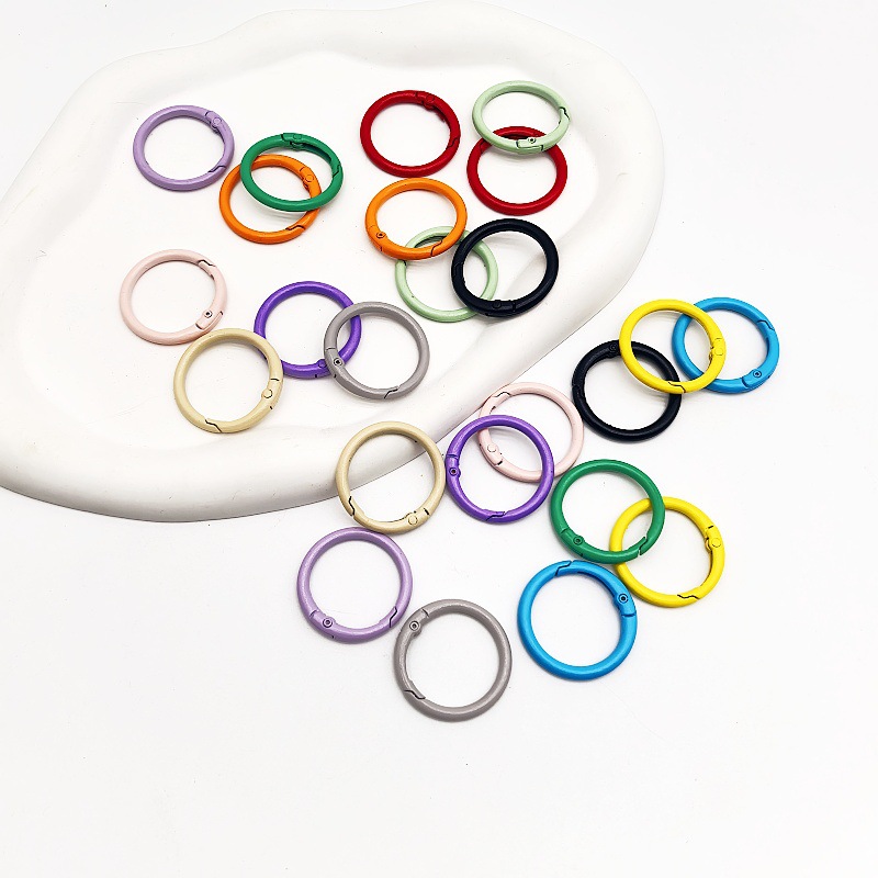 25mm Colorful Spray-Painted Spring Rings DIY Keychain Accessories Bag Hooks Hardware Accessories Metal Open Rings
