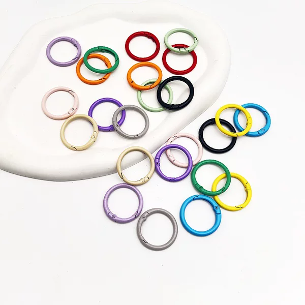 25mm Colorful Spray-Painted Spring Rings DIY Keychain Accessories Bag Hooks Hardware Accessories Metal Open Rings