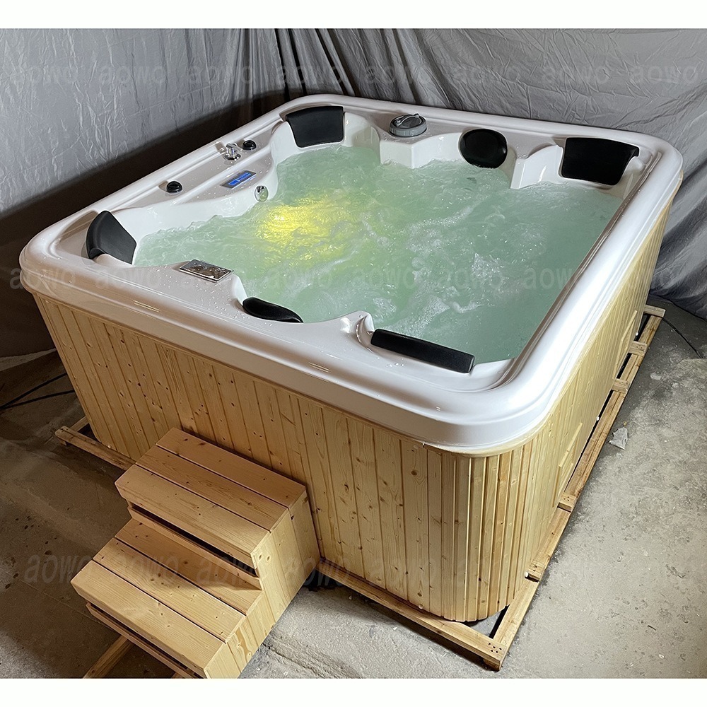 Masaje al aire libre Bañera de surf Baño para 6 personas SPA Piscina acrílica Bathtub Villa Jardín Independiente