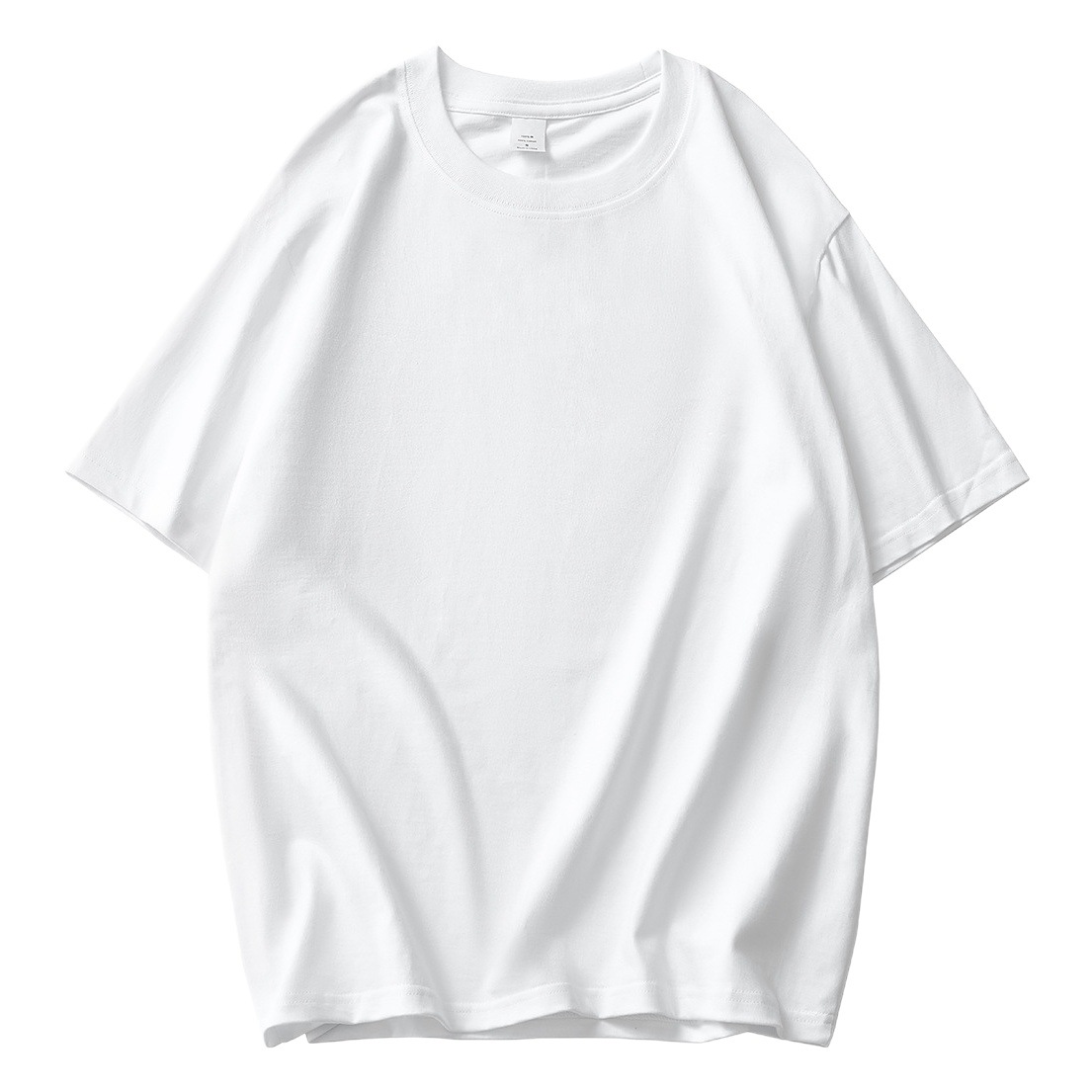 ¡Alta calidad! 260g Camiseta de algodón blanco pesado media manga corta hombres camiseta hombres y mujeres de la misma media manga Plus logo