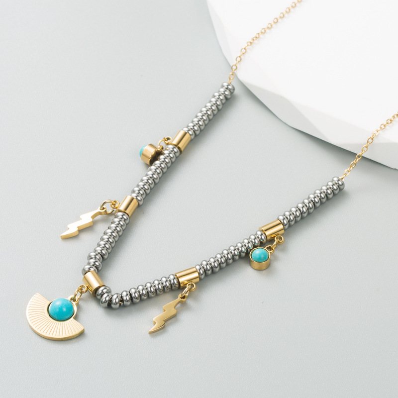 Retro Devilu0027S Eye Titanium Steel Necklace Inlay Rhinestones Stainless Steel Necklaces